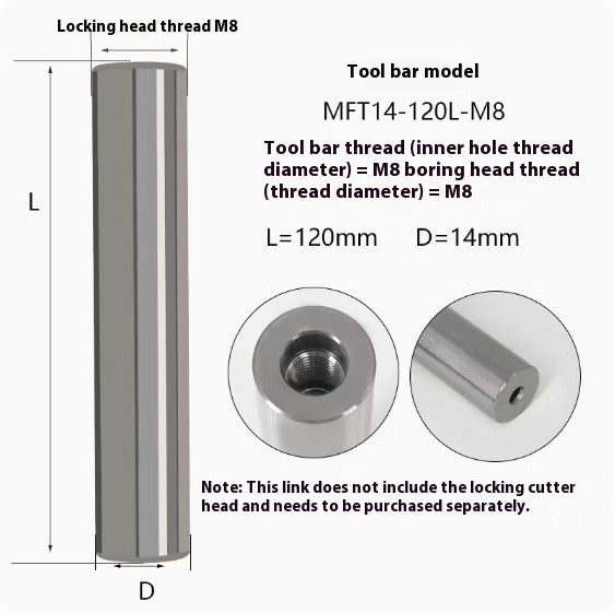 6034 MFT tungsten steel anti-vibration cutter shank lock tooth cutter shank high precision end milling cutter shank monolithic alloy interchangeable carbide head Shandong Denso Pricision Tools Co.,Ltd.